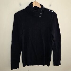 Gap | Black Cozy Button Turtleneck Sweater Size Medium